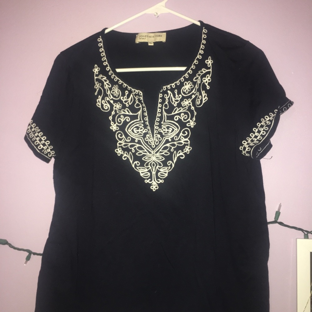 Navy Cropped Tee